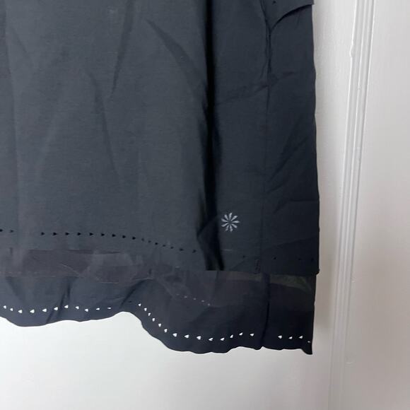 Athleta Women's Black Laser Cut Stretch Pull On Athletic Run Skort 210532 Size L - Picture 3 of 8